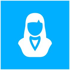 Businesswoman icon on a blue background N10