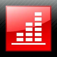 Bar Graph icon on a square button N101