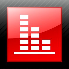 Bar Graph icon on a square button N102