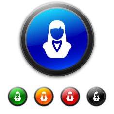 Businesswoman icon on round buttons N19