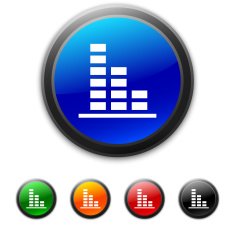 Bar Graph icon on round buttons N50