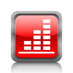 Bar Graph icon on a square button N103
