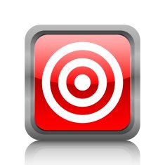 Target icon on a square button N45