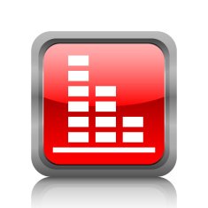 Bar Graph icon on a square button N104