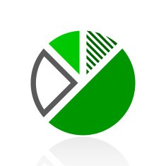 Pie Chart icon on a white background N40