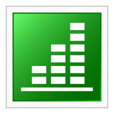 Bar Graph icon on a square button N105