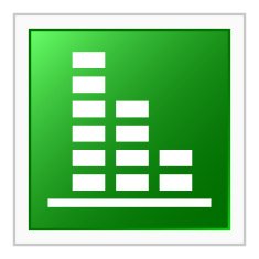 Bar Graph icon on a square button N106