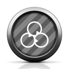 Venn Diagram icon on a round button N71