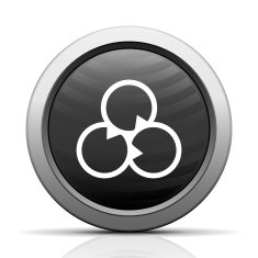 Venn Diagram icon on a round button N72