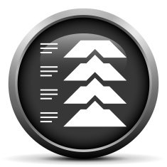 Flowchart icon on a round button N187