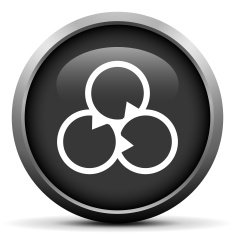 Venn Diagram icon on a round button N73