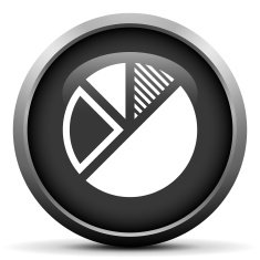 Pie Chart icon on a round button N64