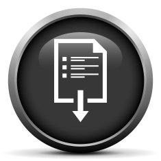 Document Downloading icon on a round button N17