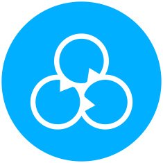 Venn Diagram icon on a round button N75