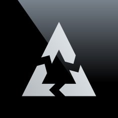 Chevron Chart icon on a black background N25