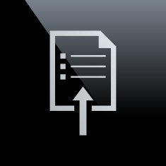 Document Uploading icon on a black background N2