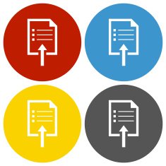 Document Uploading icon on circle buttons