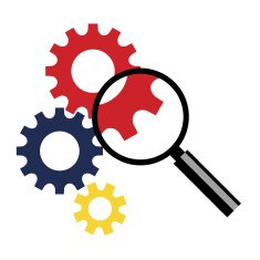 Multi color gears with magnifying lens - VECTOR