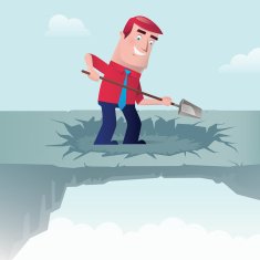 businessman digging