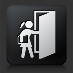 Black Square Button with Going to Work N2
