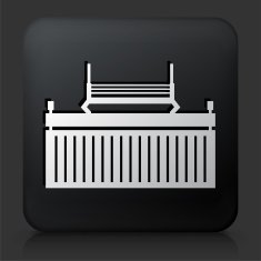 Black Square Button with Shipping