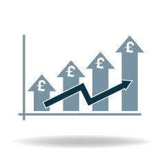 business graf and money vector