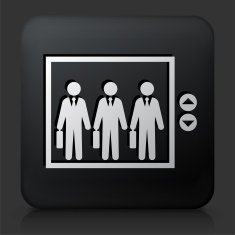Black Square Button with Going to Work N3