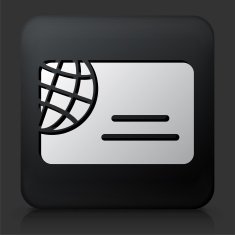 Black Square Button with Credit Card