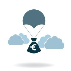 money bag and balloon icon vector