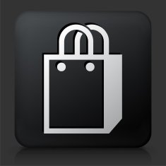 Black Square Button with Store Bag