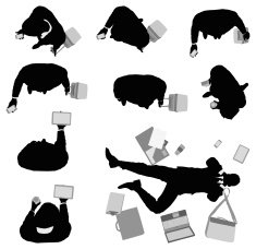 Top view of business people