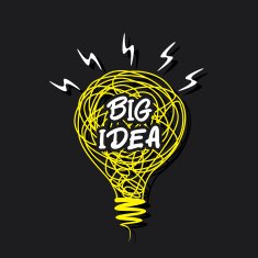 big idea concept or word on sketch bulb design