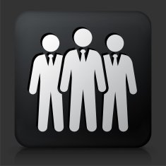 Black Square Button with Business Group