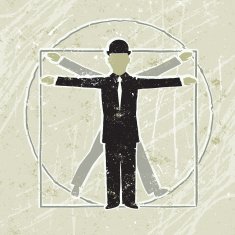 Vitruvian Business Man Diagram showing Proportion