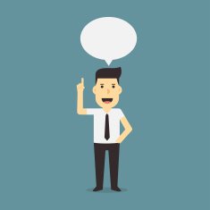 businessman thinking with speech bubble