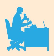 Silhouette of Man at Desk