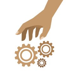 hand and gears concept