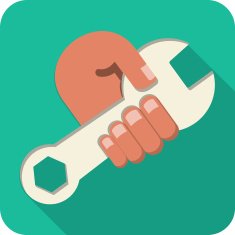 Vector Hand Holding Wrench