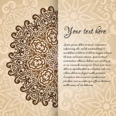 lacy vector wedding card template abstract circle floral ornament good