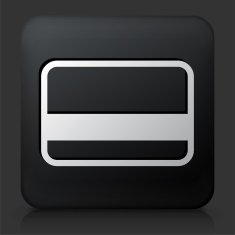 Black Square Button with Credit Card N2
