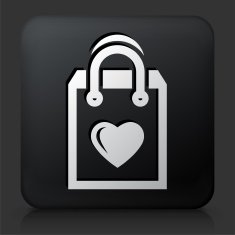Black Square Button with Favorite Product