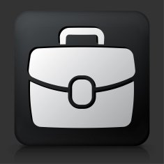 Black Square Button with Briefcase Icon