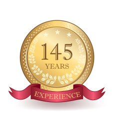 Hundred Forty Five Years Experience Banner