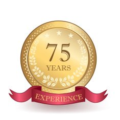 Seventy Five Years Experience Banner