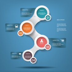 White circles menu options vector illustration suitable for web design