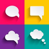 vector speech bubbles in flat design with shadows