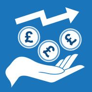 pound money on hand vector
