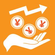 yen money on hand vector