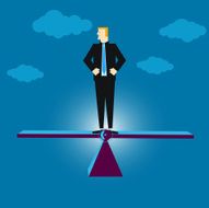 Balancing businessman