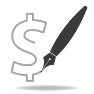 dollar sign and pen vector